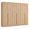 6-deurs kledingkast 270 x 60 x 220 cm licht eiken spaanplaat